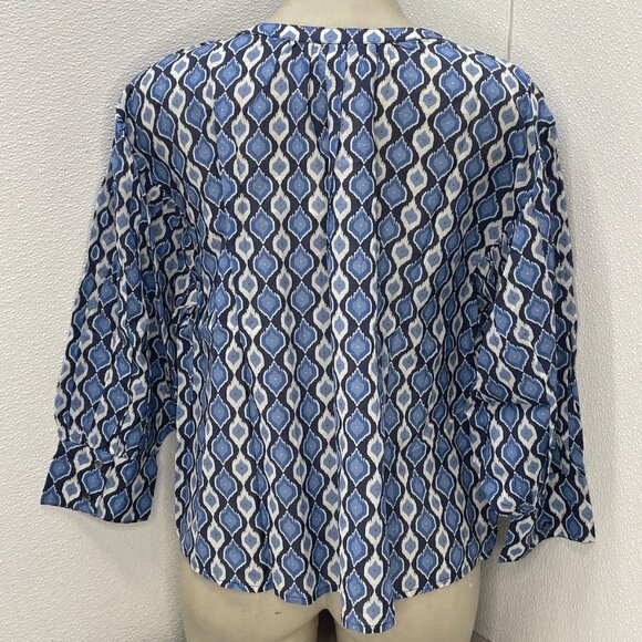 NEW ANTHROPOLOGIE X VELVET Women’s Keren Long-Sleeve Blouse – Blue – Size S - Picture 2 of 6